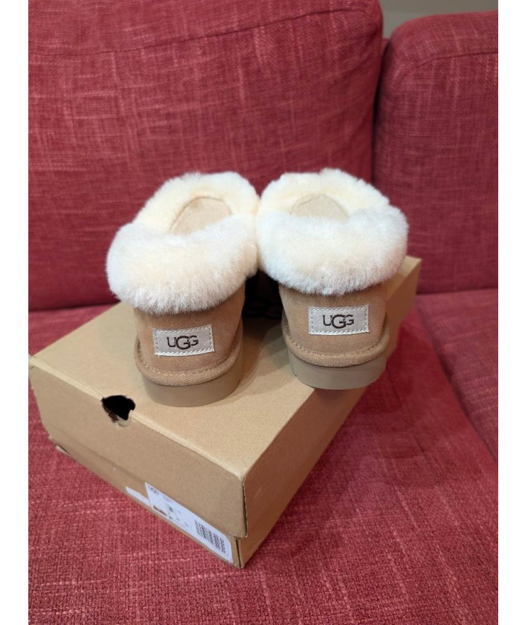 UGG AUSTRALIA Бежевые замшевые мюли, фото 4
