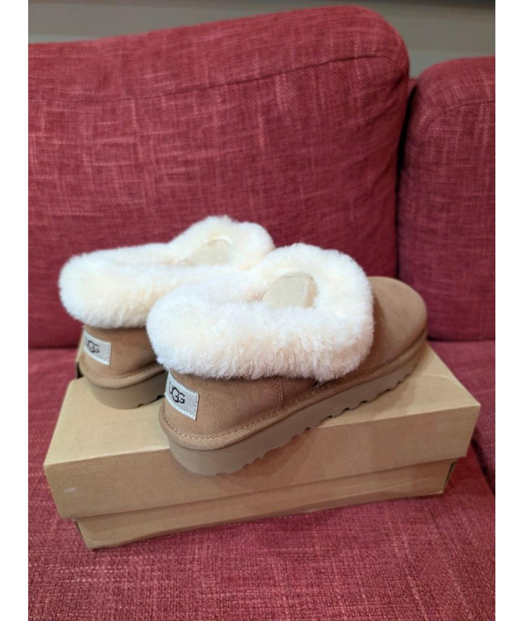 UGG AUSTRALIA Бежевые замшевые мюли, фото 3
