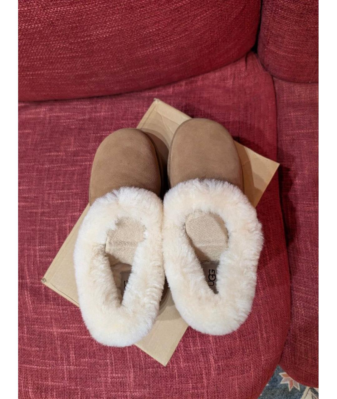 UGG AUSTRALIA Бежевые замшевые мюли, фото 5