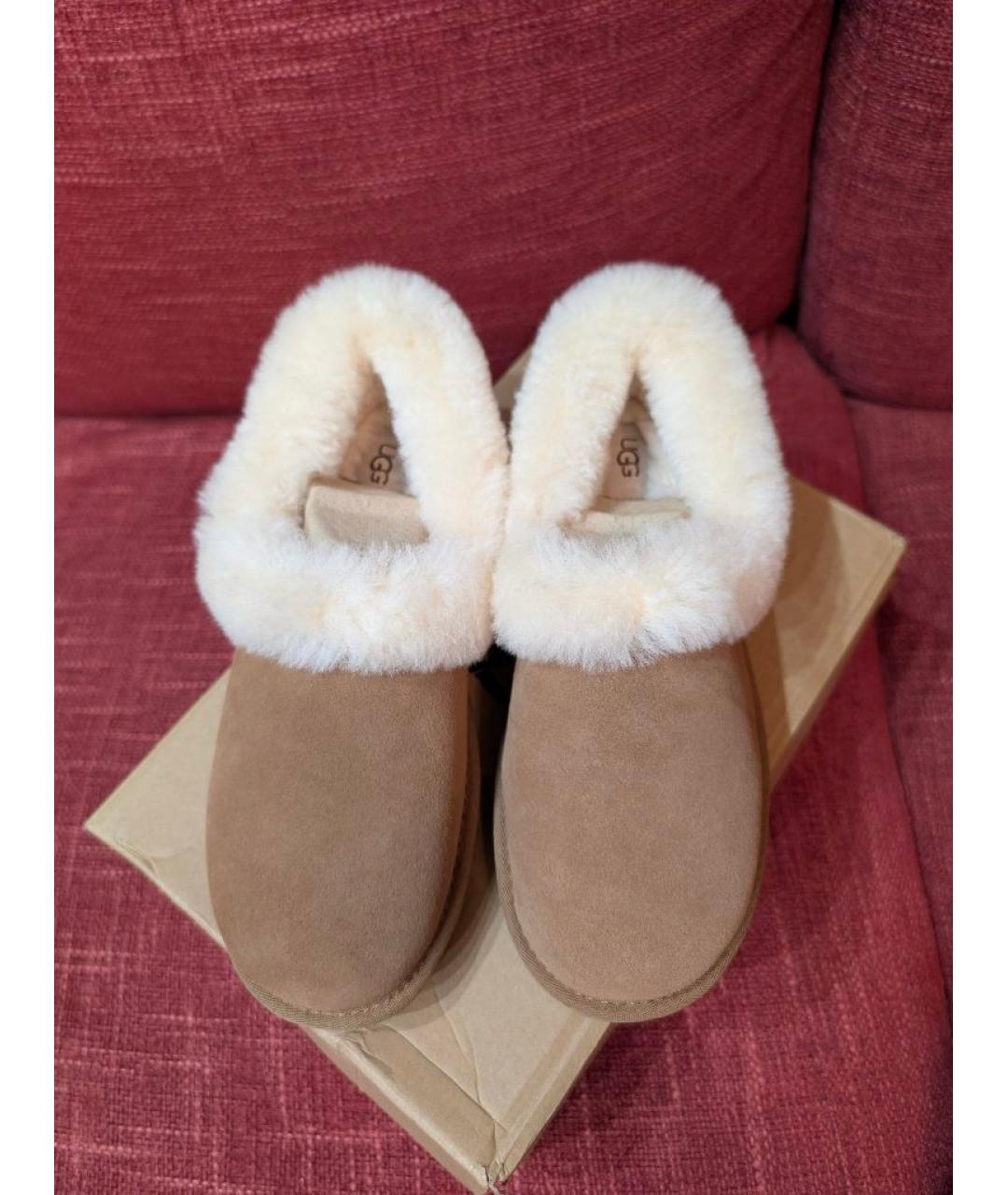 UGG AUSTRALIA Бежевые замшевые мюли, фото 6