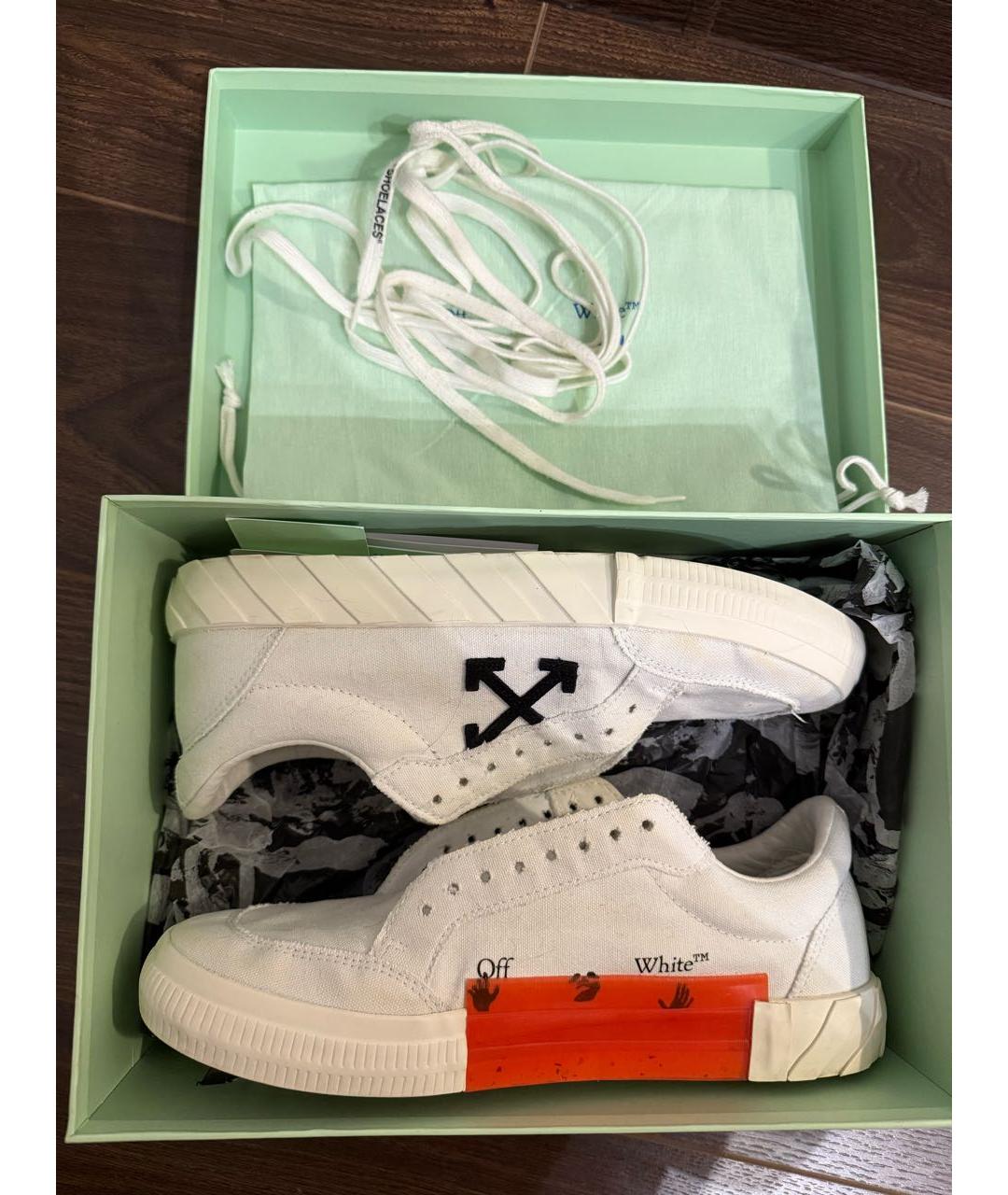 OFF-WHITE Белые текстильные низкие кроссовки / кеды, фото 2