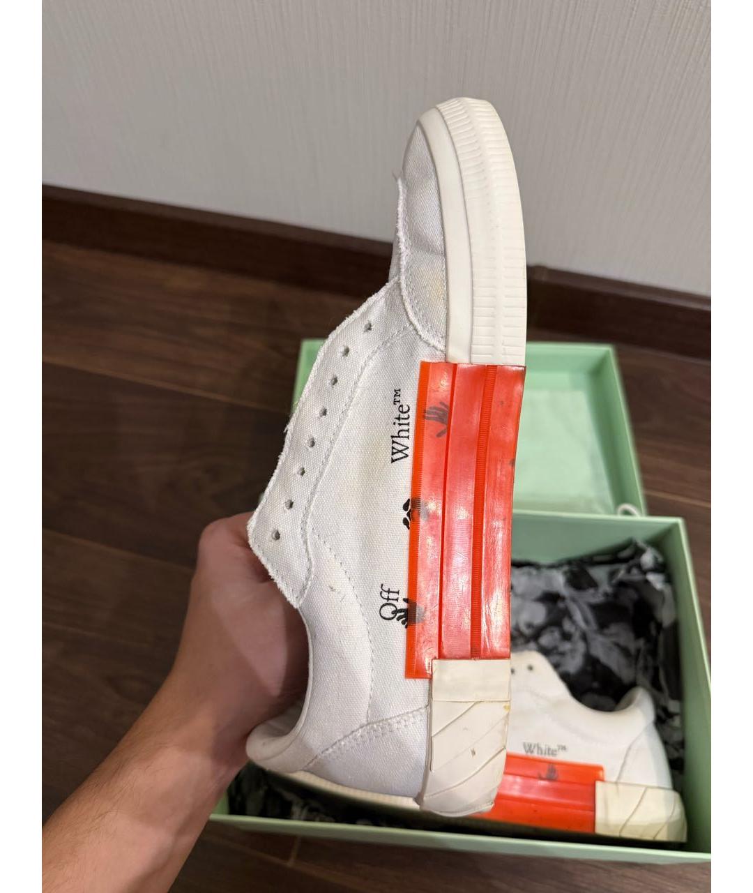 OFF-WHITE Белые текстильные низкие кроссовки / кеды, фото 3