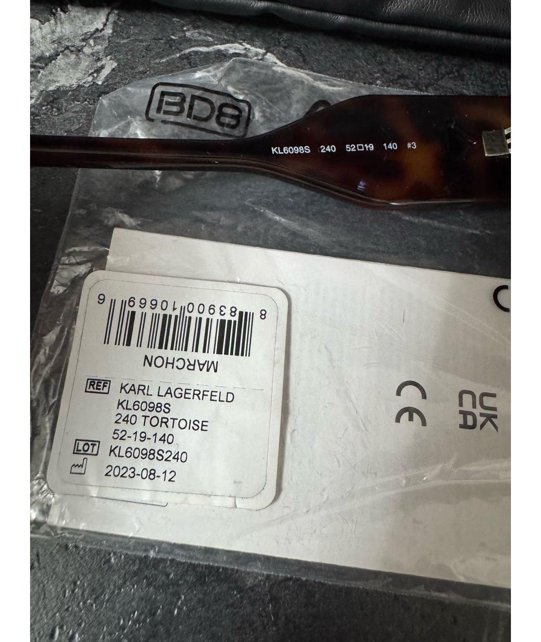 KARL LAGERFELD Коричневые пластиковые солнцезащитные очки, фото 5
