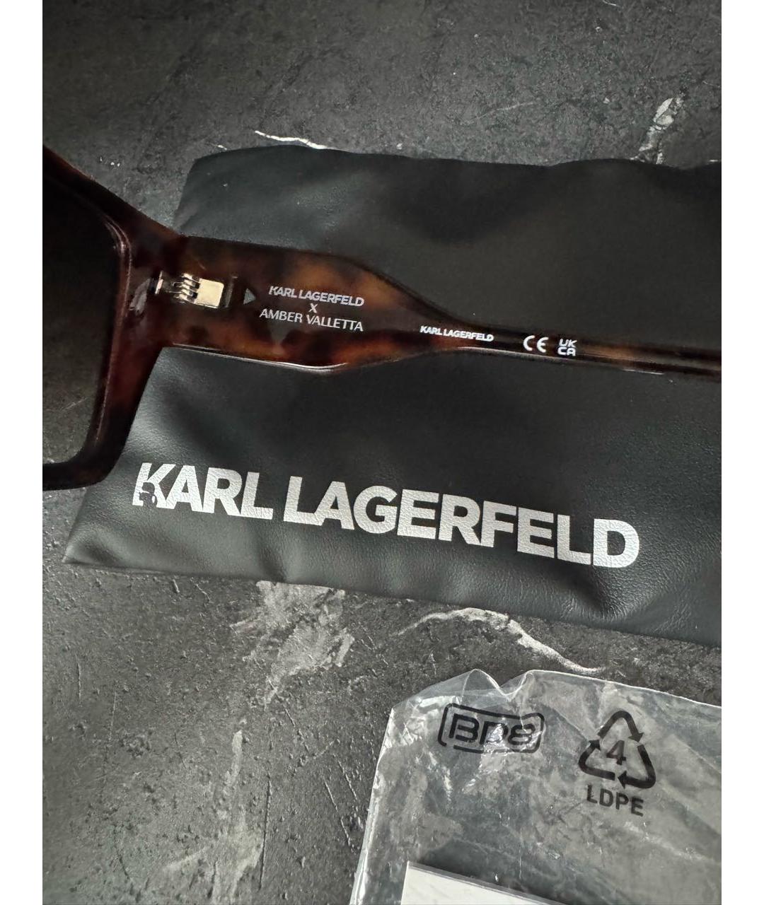 KARL LAGERFELD Коричневые пластиковые солнцезащитные очки, фото 6