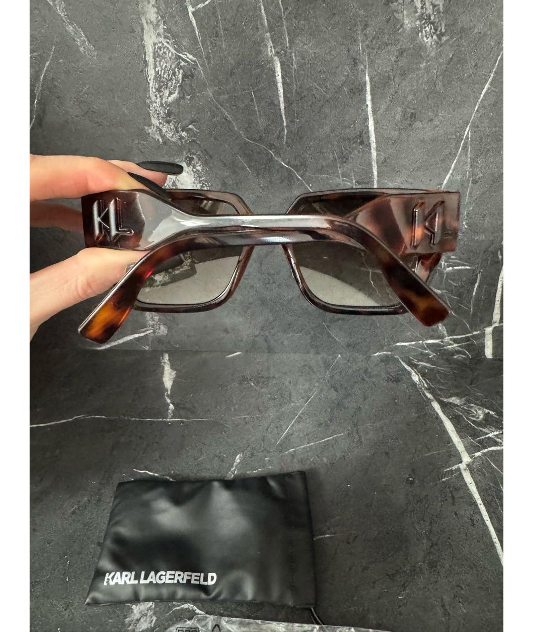 KARL LAGERFELD Коричневые пластиковые солнцезащитные очки, фото 7