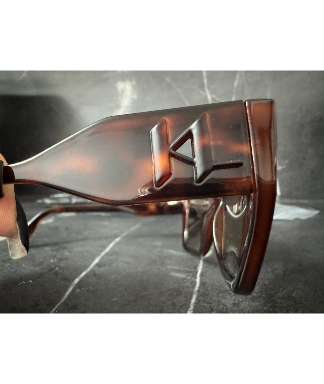 KARL LAGERFELD Коричневые пластиковые солнцезащитные очки, фото 3