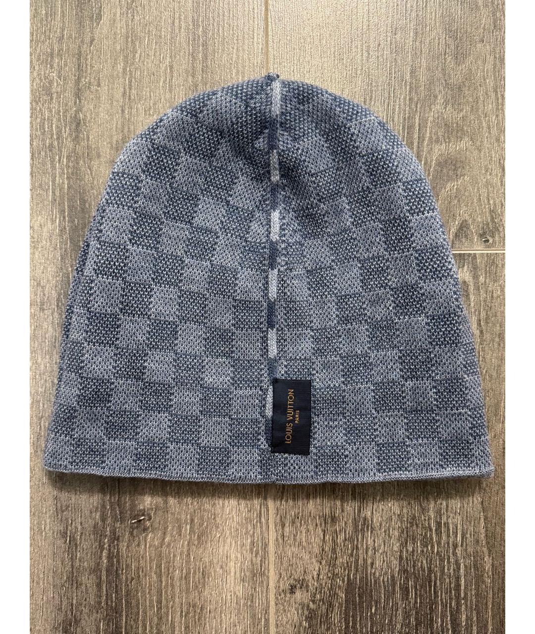 LOUIS VUITTON Голубая шерстяная шапка, фото 7