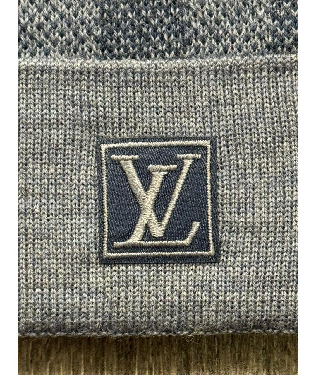 LOUIS VUITTON Голубая шерстяная шапка, фото 3