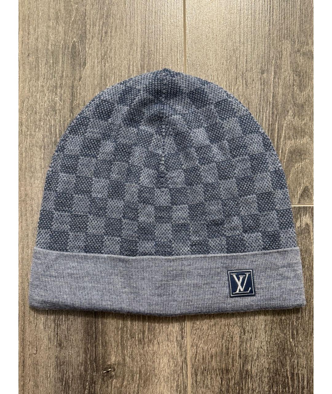LOUIS VUITTON Голубая шерстяная шапка, фото 8