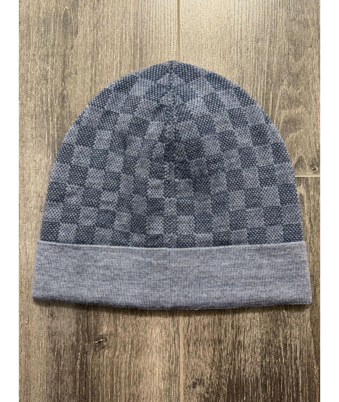 LOUIS VUITTON Голубая шерстяная шапка, фото 2
