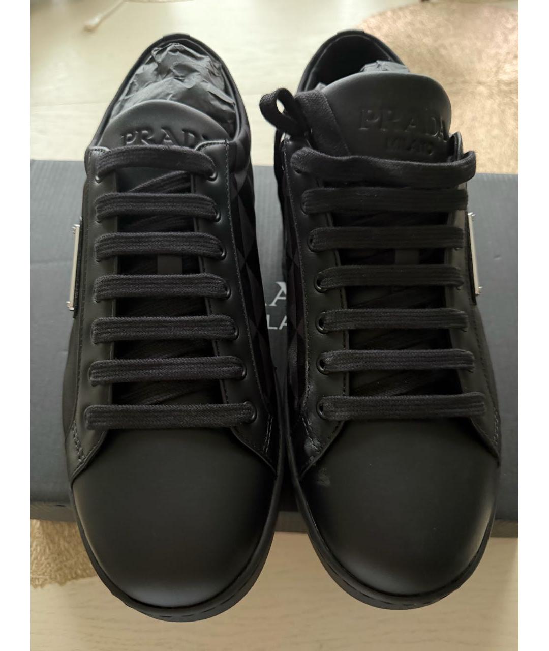 PRADA Черные низкие кроссовки / кеды, фото 3