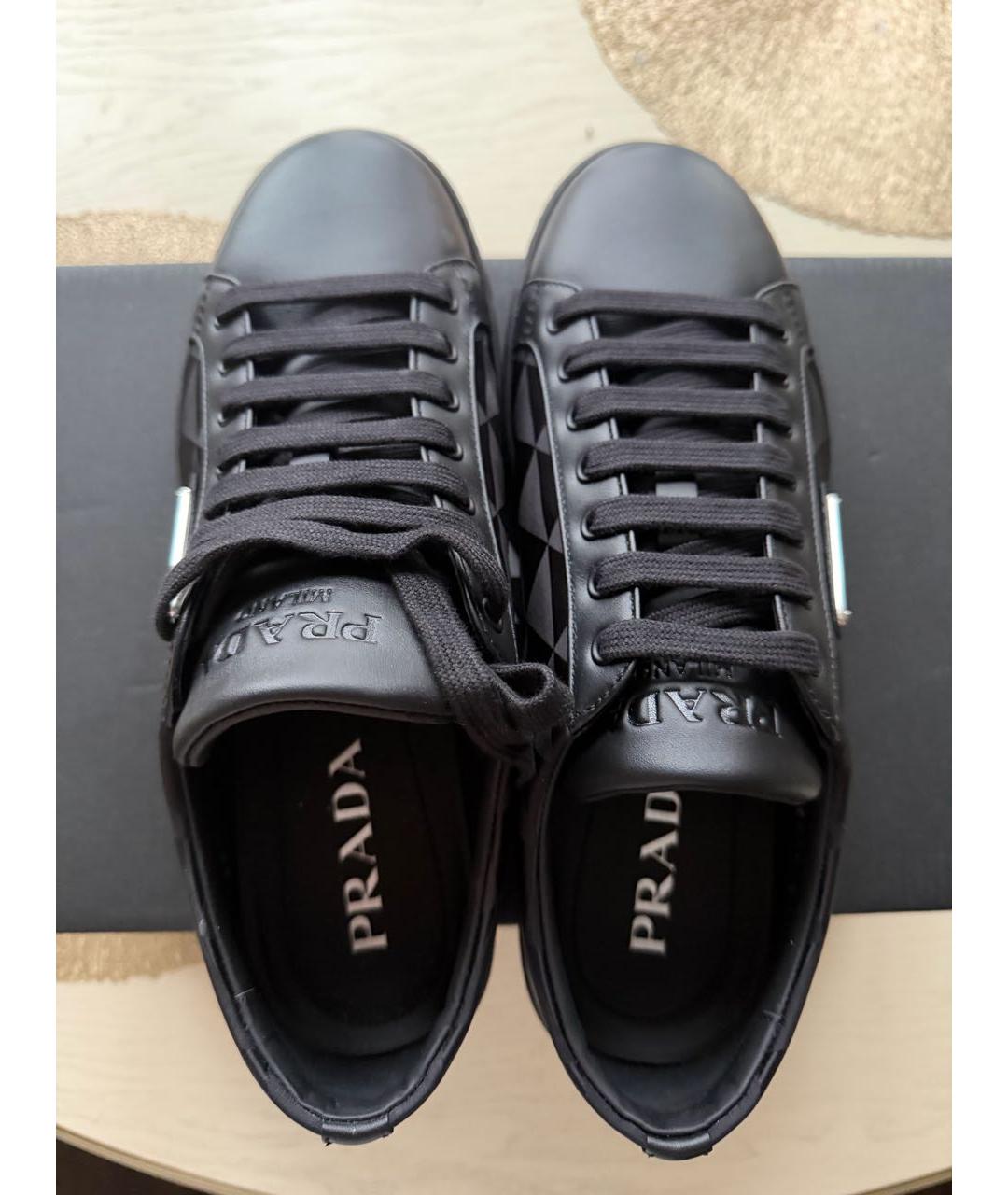 PRADA Черные низкие кроссовки / кеды, фото 5