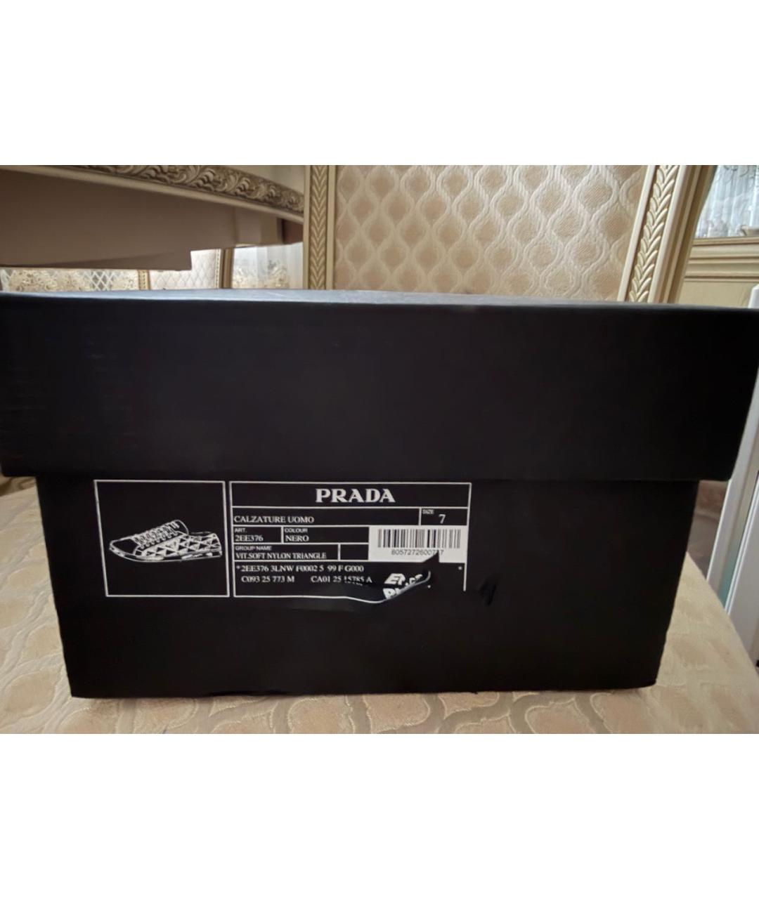 PRADA Черные низкие кроссовки / кеды, фото 7