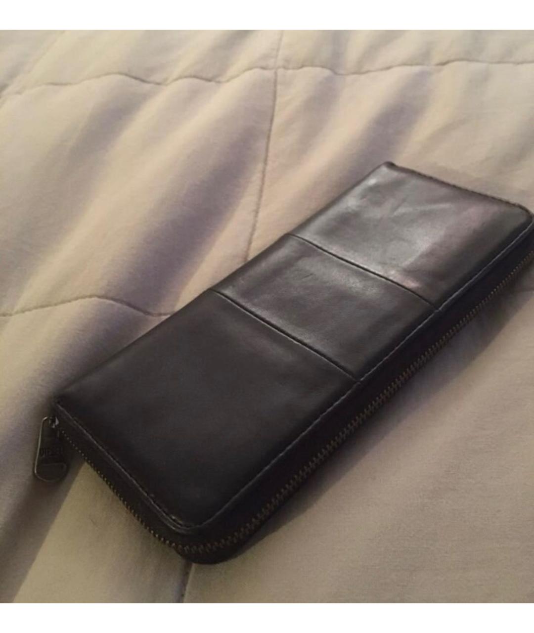 DIESEL BLACK GOLD Черный кожаный кошелек, фото 2