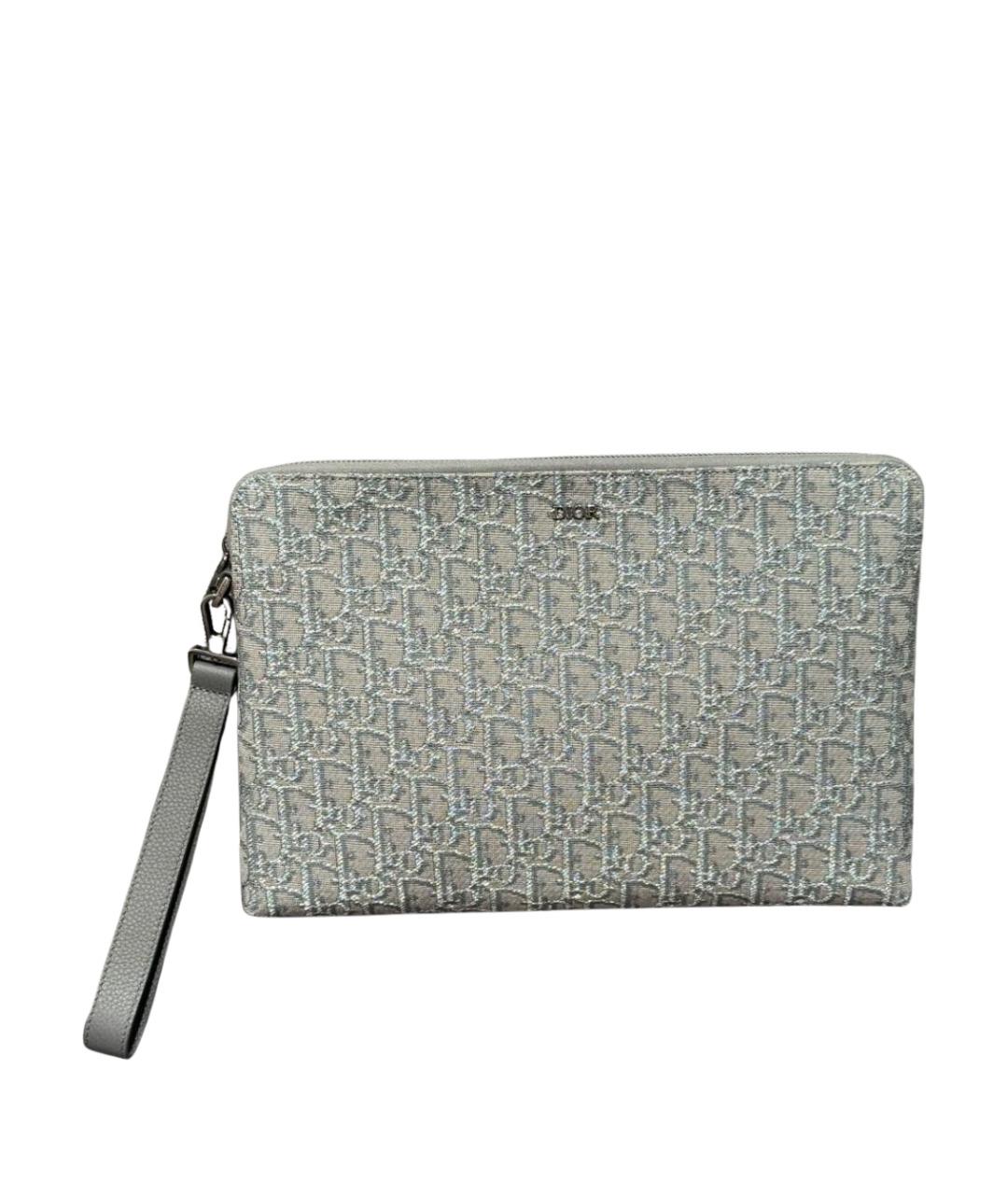 CHRISTIAN DIOR Серая тканевая папка для документов, фото 1