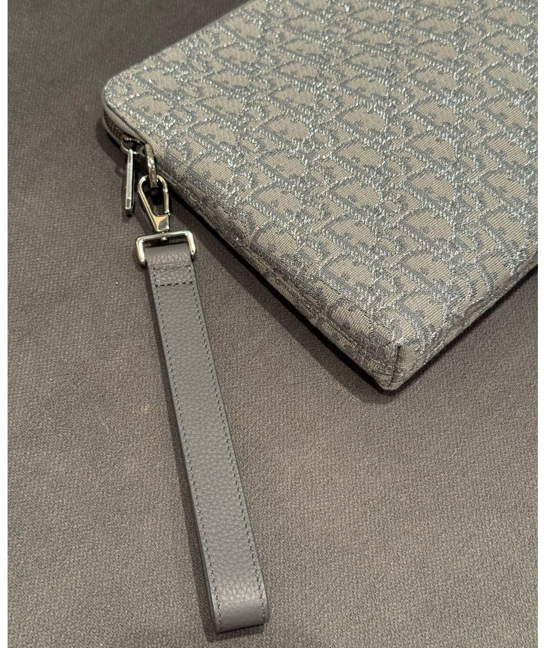 CHRISTIAN DIOR Серая тканевая папка для документов, фото 3