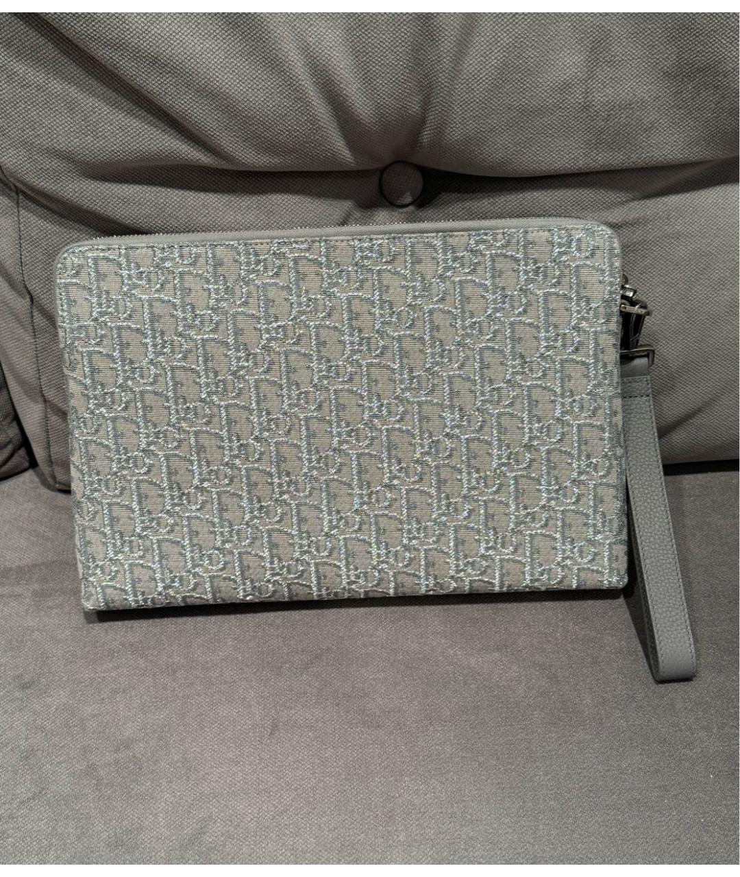 CHRISTIAN DIOR Серая тканевая папка для документов, фото 2