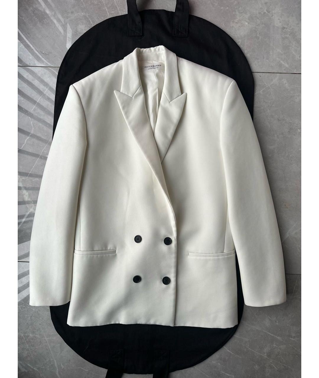 PHILOSOPHY DI LORENZO SERAFINI Белый жакет/пиджак, фото 2
