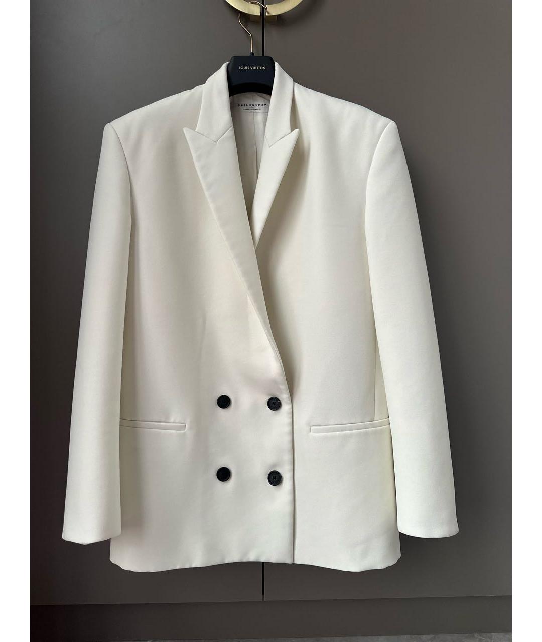 PHILOSOPHY DI LORENZO SERAFINI Белый жакет/пиджак, фото 7
