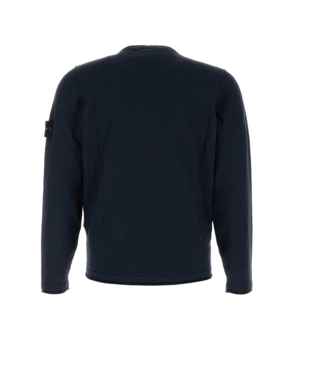 STONE ISLAND Темно-синий хлопковый джемпер / свитер, фото 2