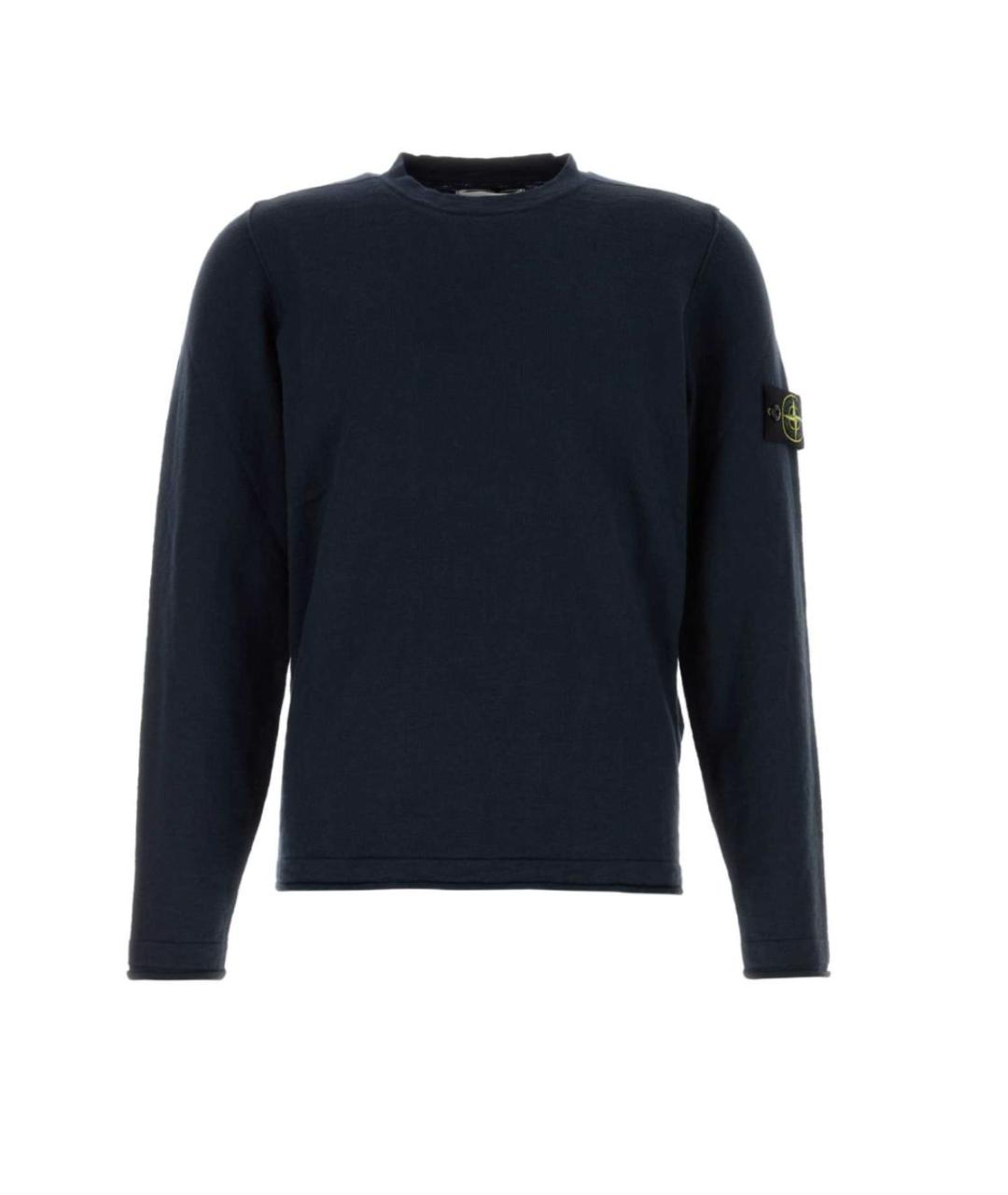 STONE ISLAND Темно-синий хлопковый джемпер / свитер, фото 1