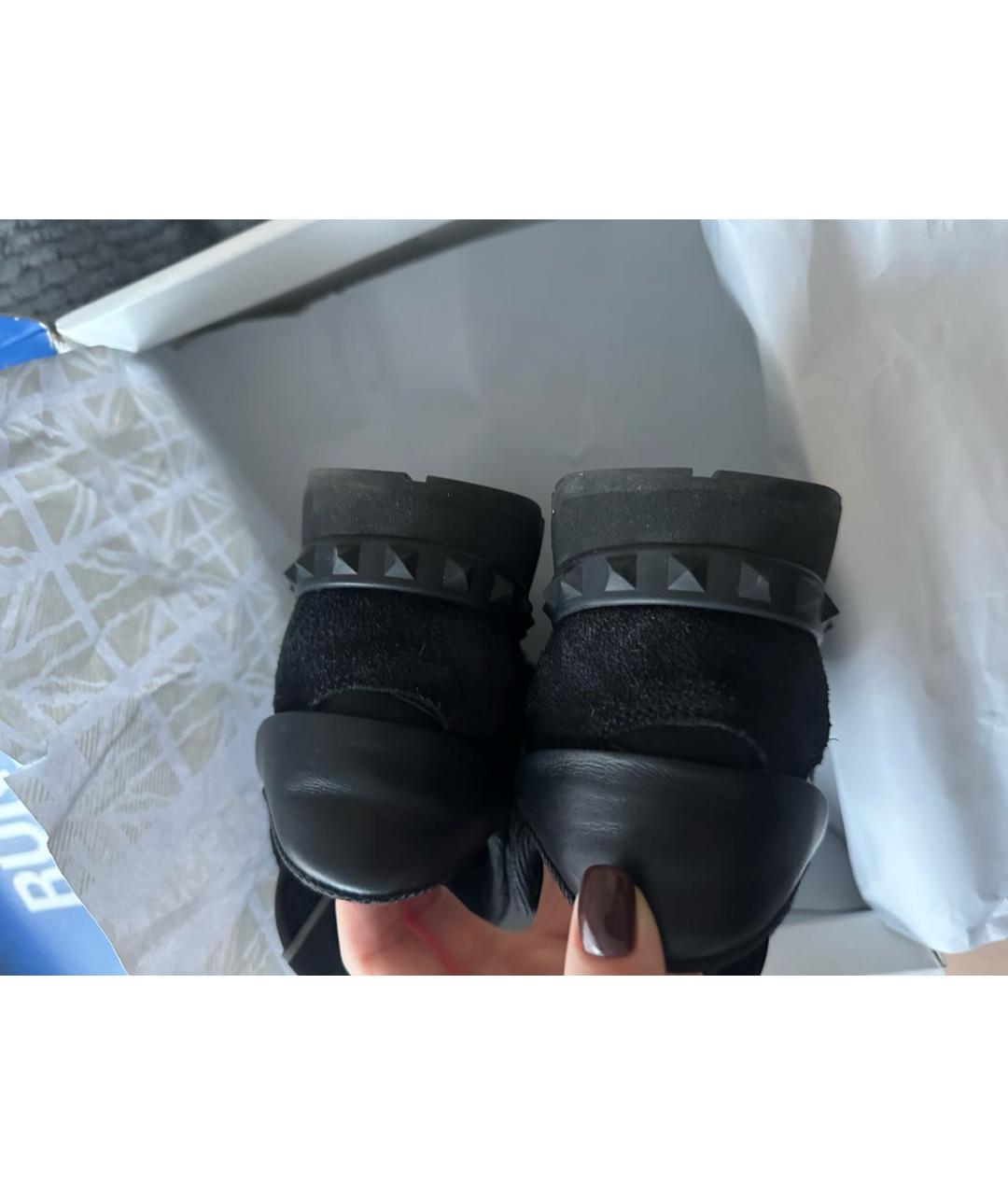 VALENTINO Черные замшевые кроссовки, фото 4