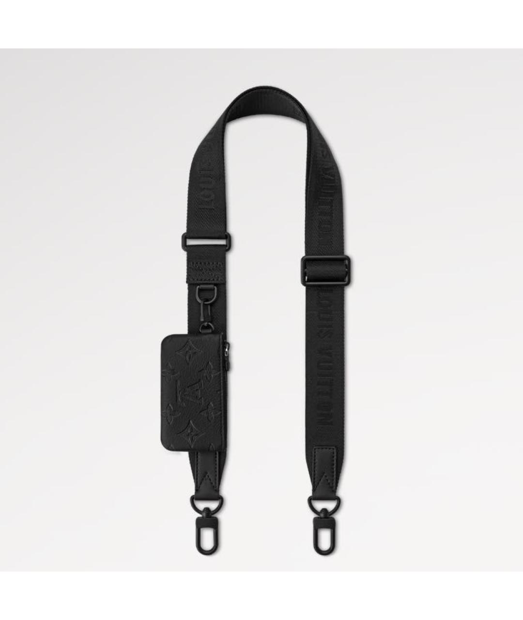 LOUIS VUITTON Черная кожаная барсетка, фото 6