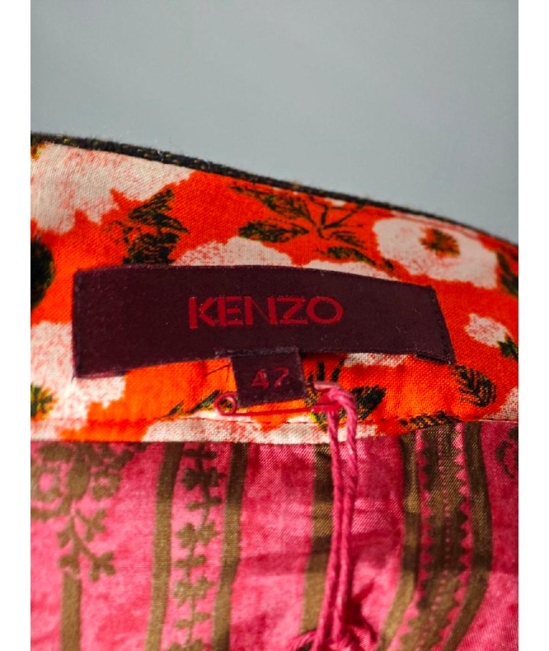 KENZO Мульти шерстяная юбка миди, фото 3