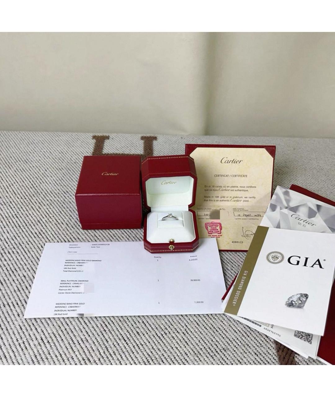 CARTIER Серебряное платиновое кольцо, фото 2