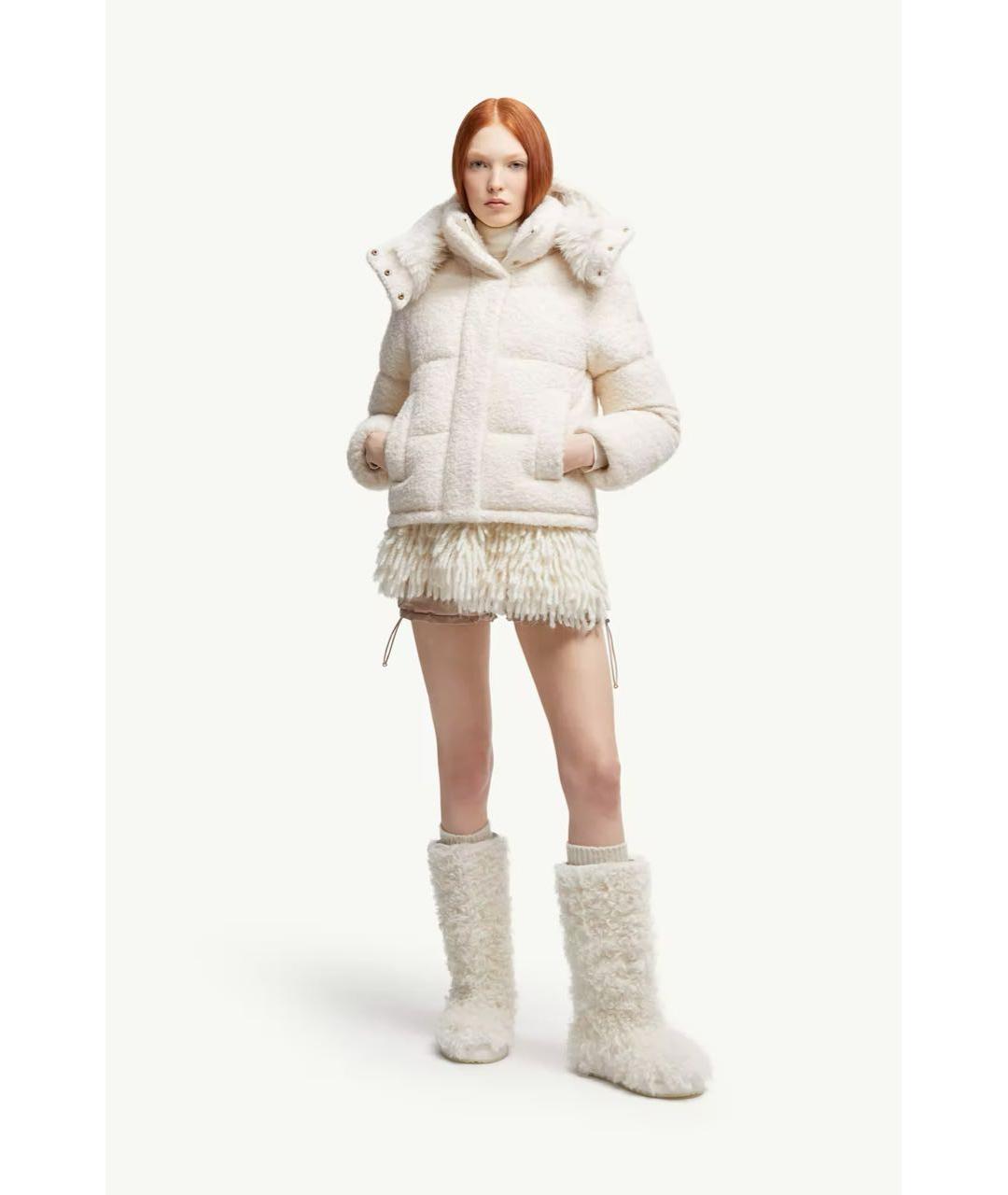 MONCLER Бежевая полиэстеровая куртка, фото 2