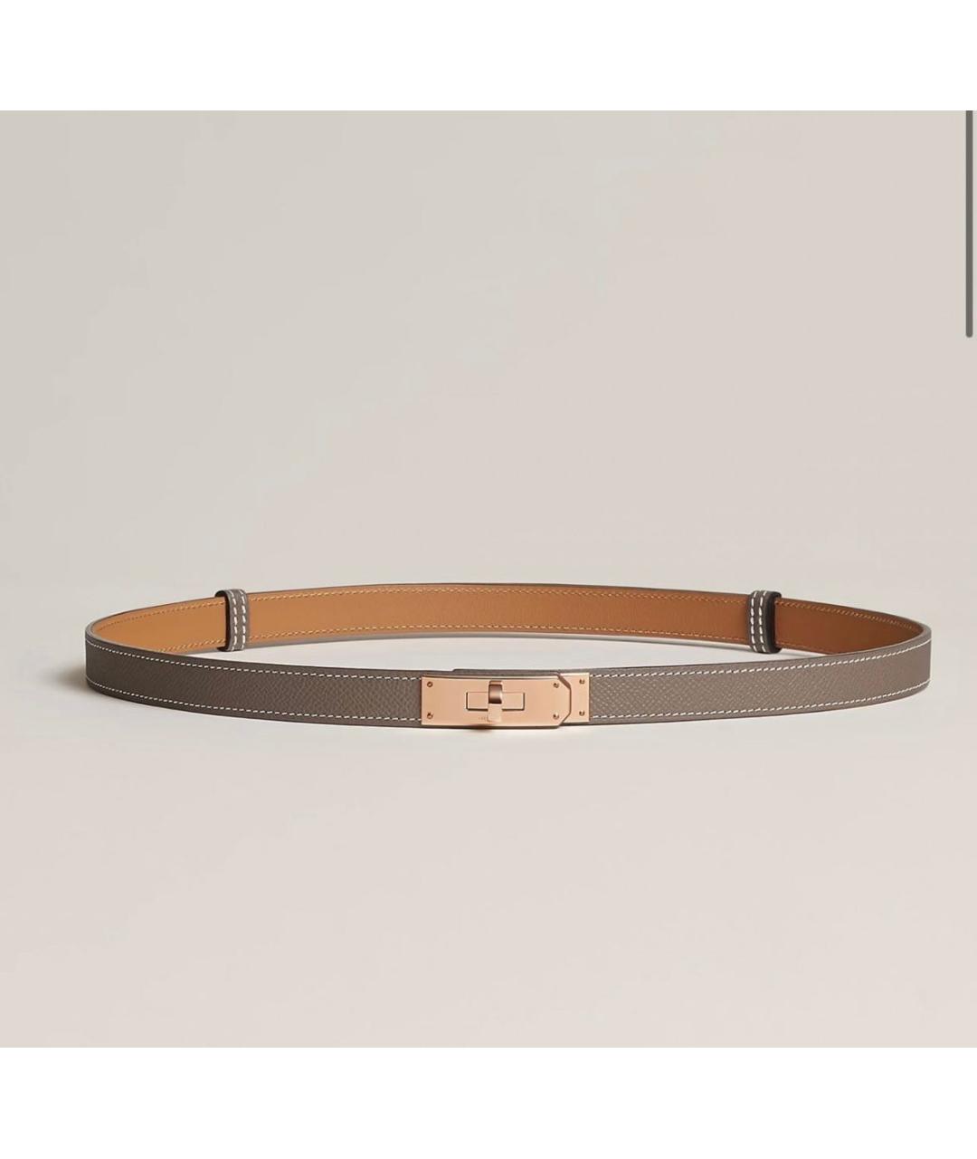 HERMES Бежевый кожаный ремень, фото 9