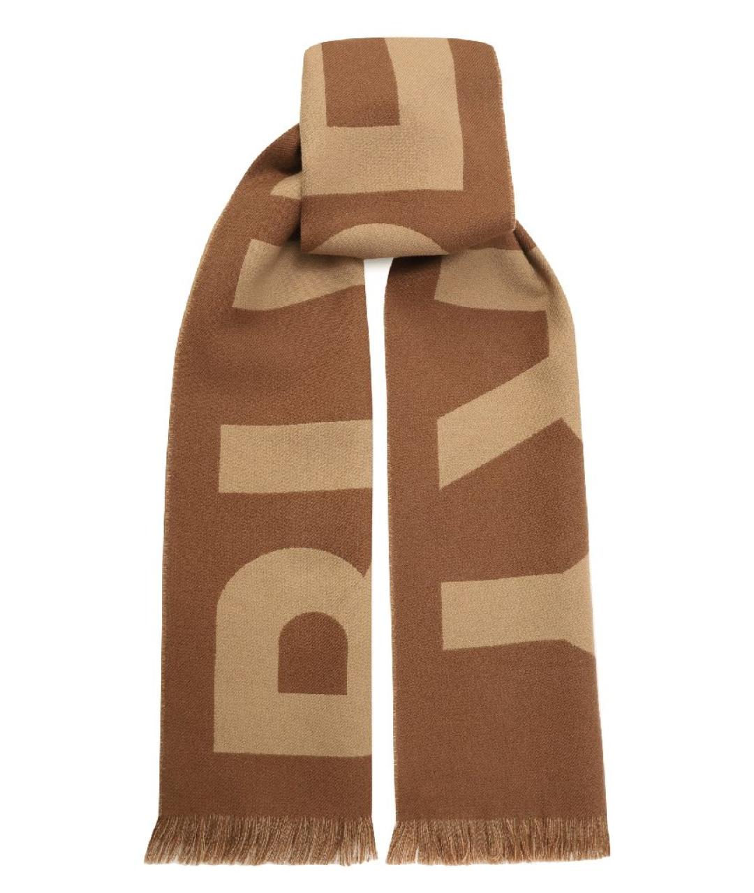 BURBERRY Коричневый шерстяной шарф, фото 1
