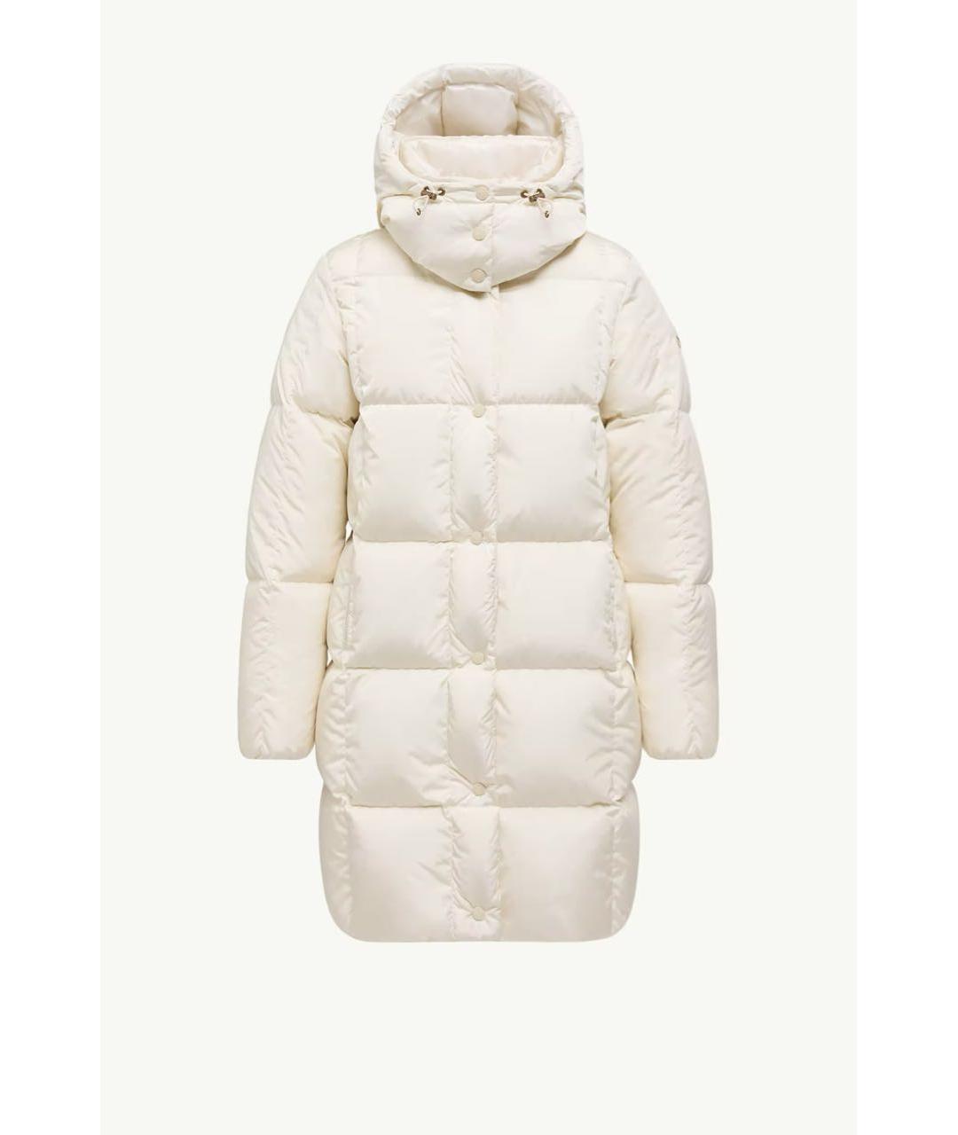 MONCLER Бежевый полиамидовый пуховик, фото 5