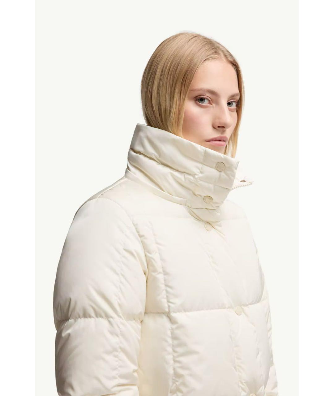 MONCLER Бежевый полиамидовый пуховик, фото 3