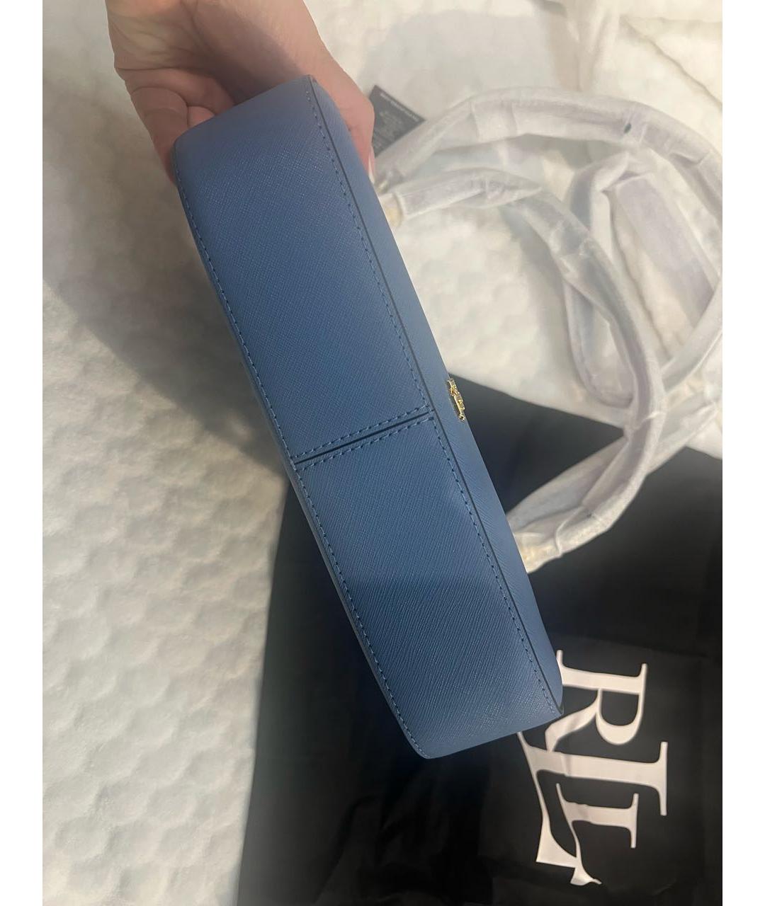 RALPH LAUREN Голубая кожаная сумка через плечо, фото 7