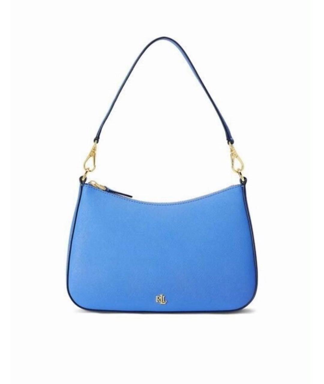 RALPH LAUREN Голубая кожаная сумка через плечо, фото 9