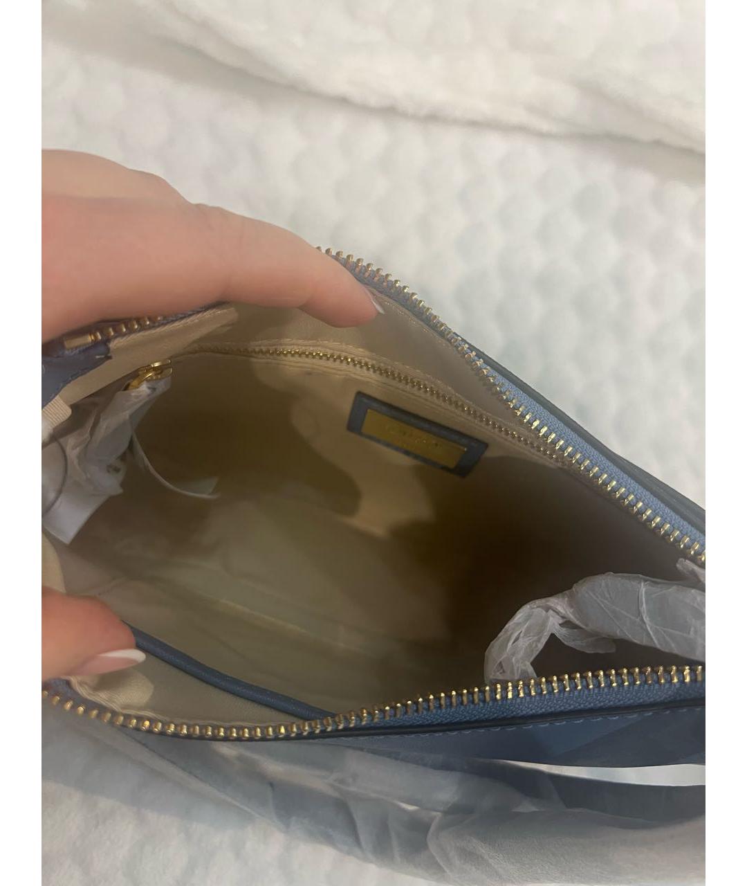 RALPH LAUREN Голубая кожаная сумка через плечо, фото 4