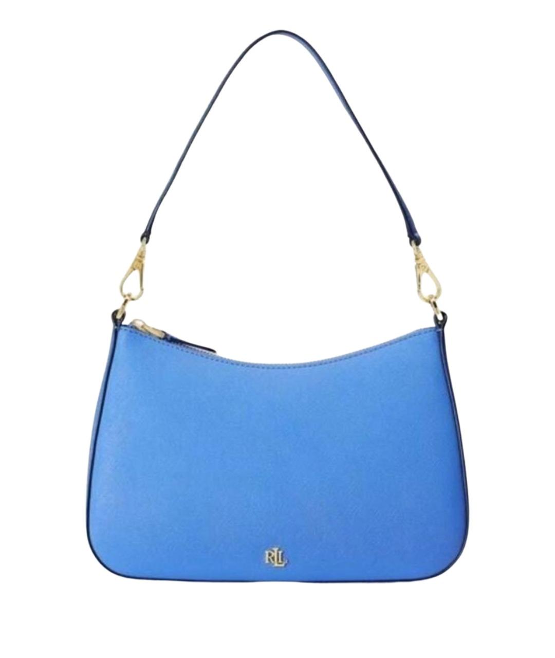 RALPH LAUREN Голубая кожаная сумка через плечо, фото 1