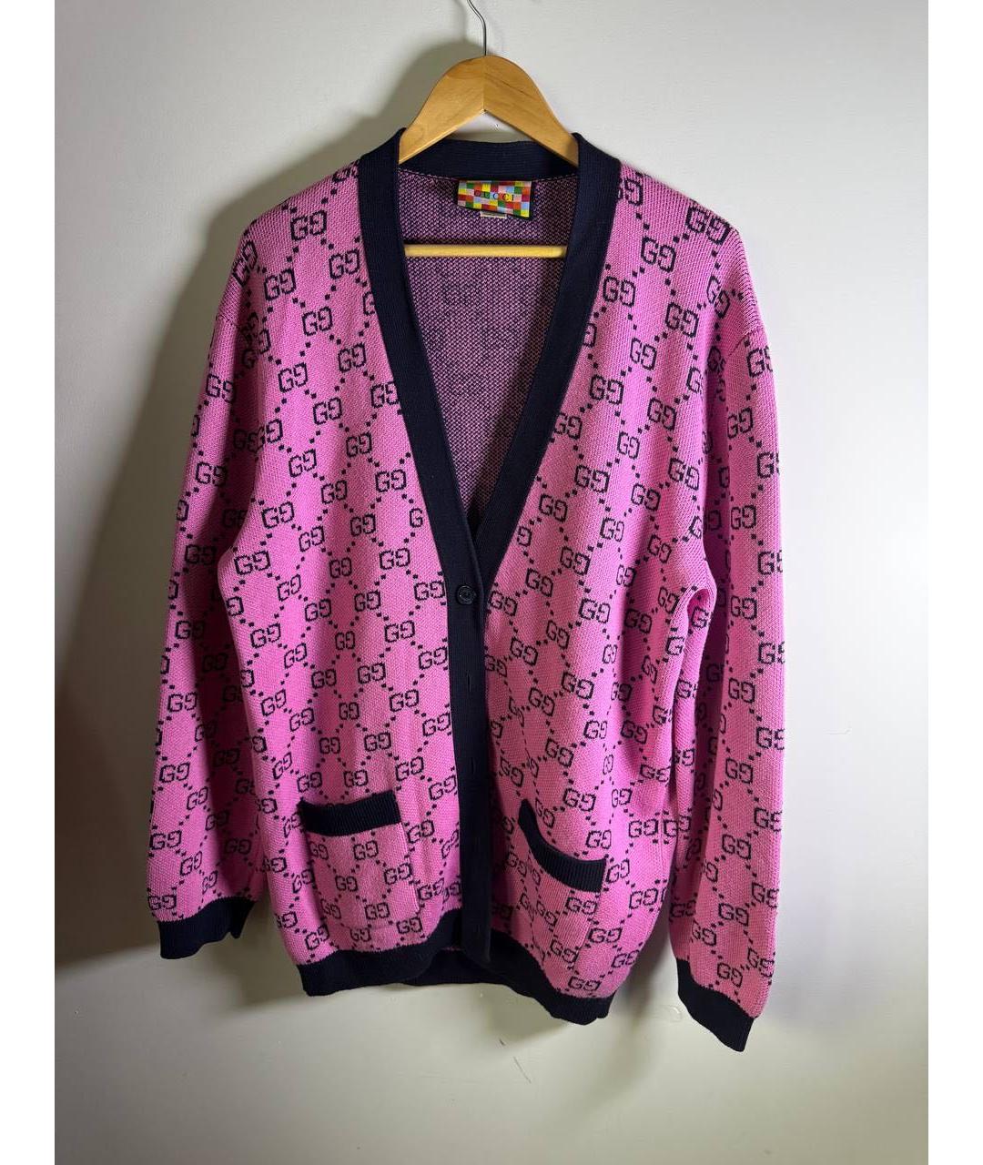 GUCCI Розовый шерстяной кардиган, фото 4