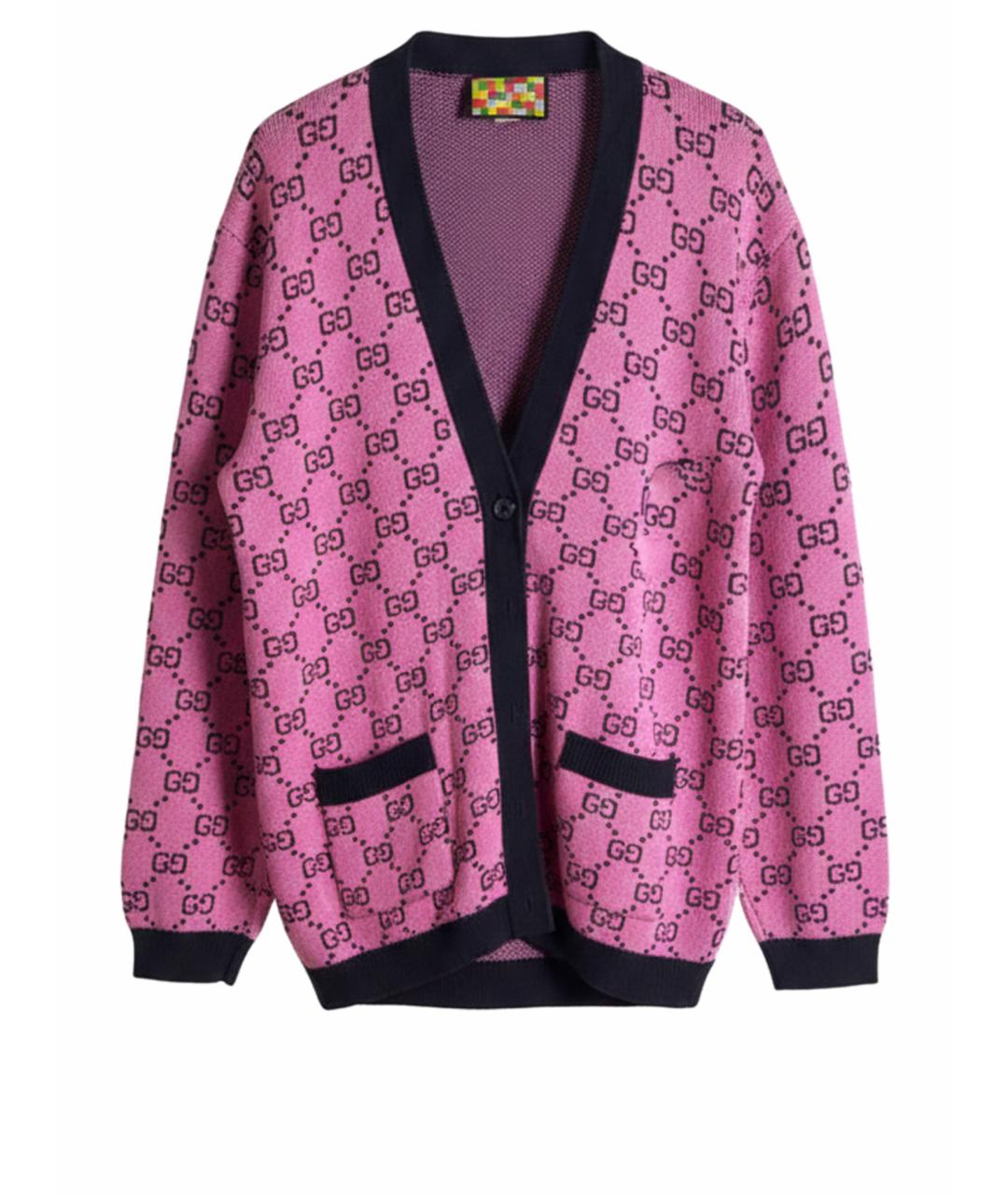 GUCCI Розовый шерстяной кардиган, фото 1