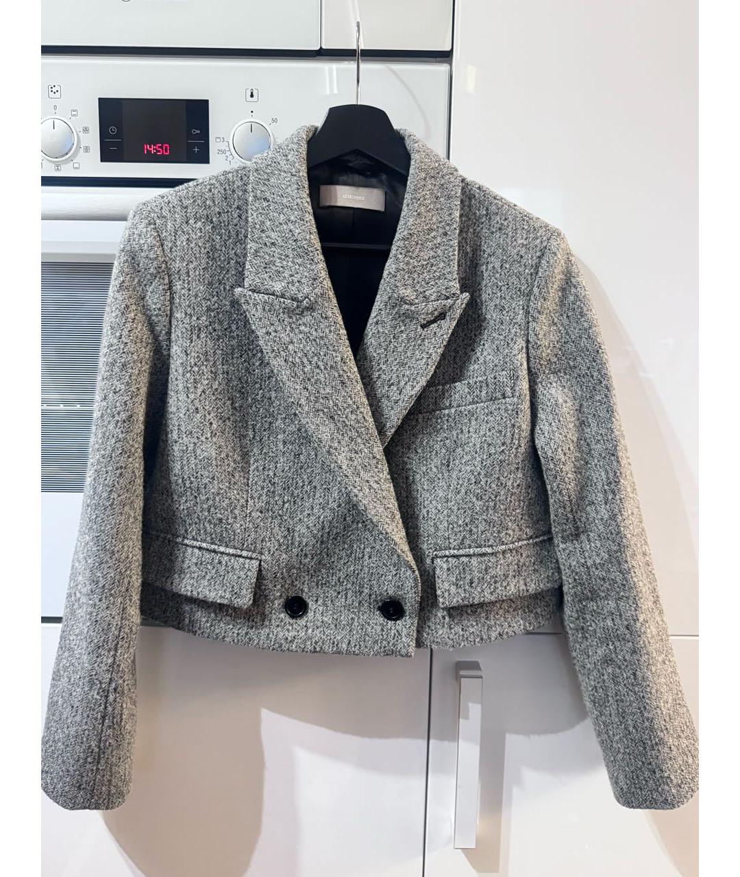 12 STOREEZ Серый шерстяной жакет/пиджак, фото 6