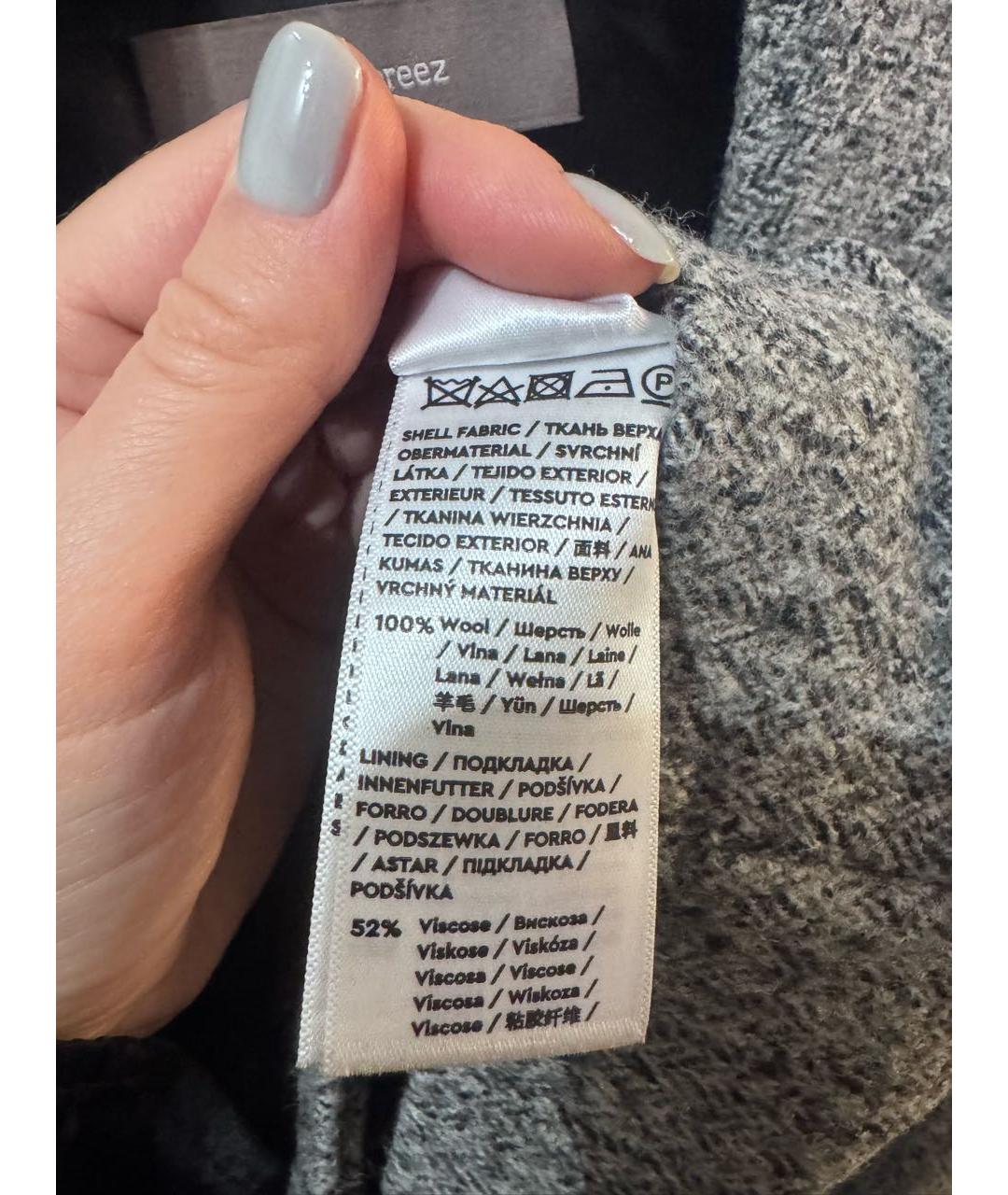 12 STOREEZ Серый шерстяной жакет/пиджак, фото 4