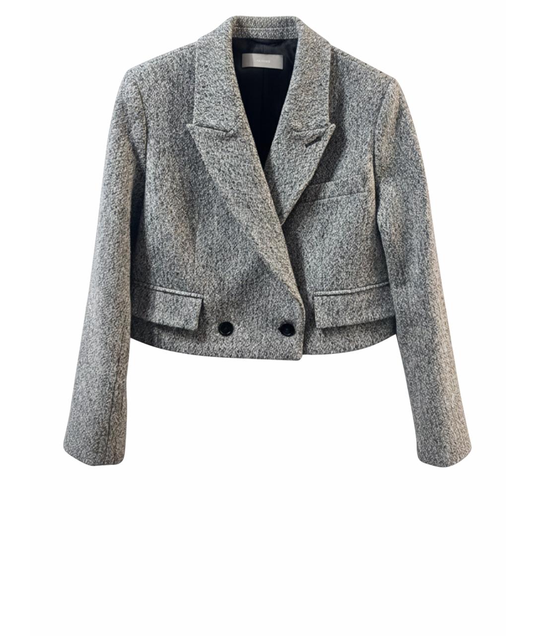 12 STOREEZ Серый шерстяной жакет/пиджак, фото 1