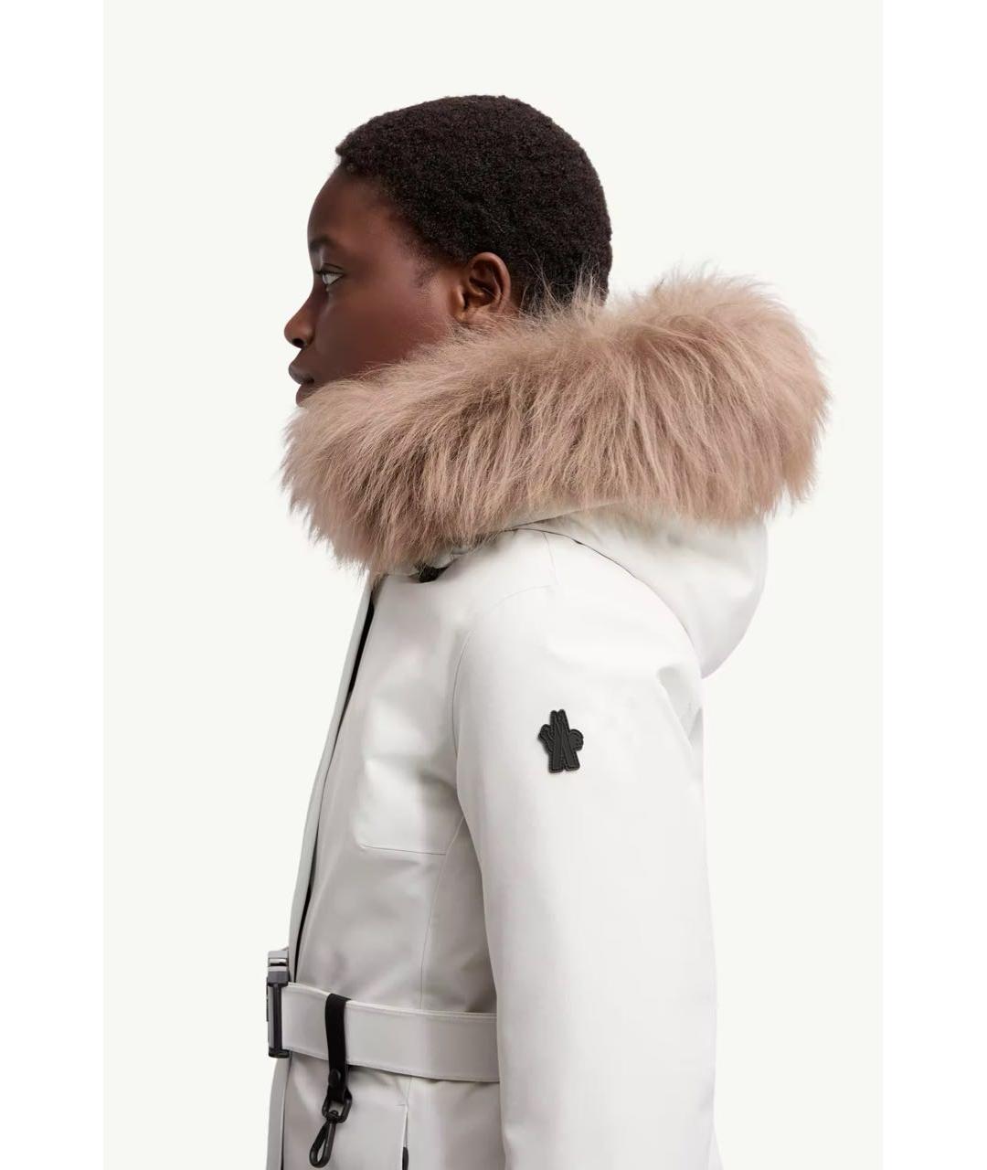 MONCLER Белая полиэстеровая куртка, фото 2