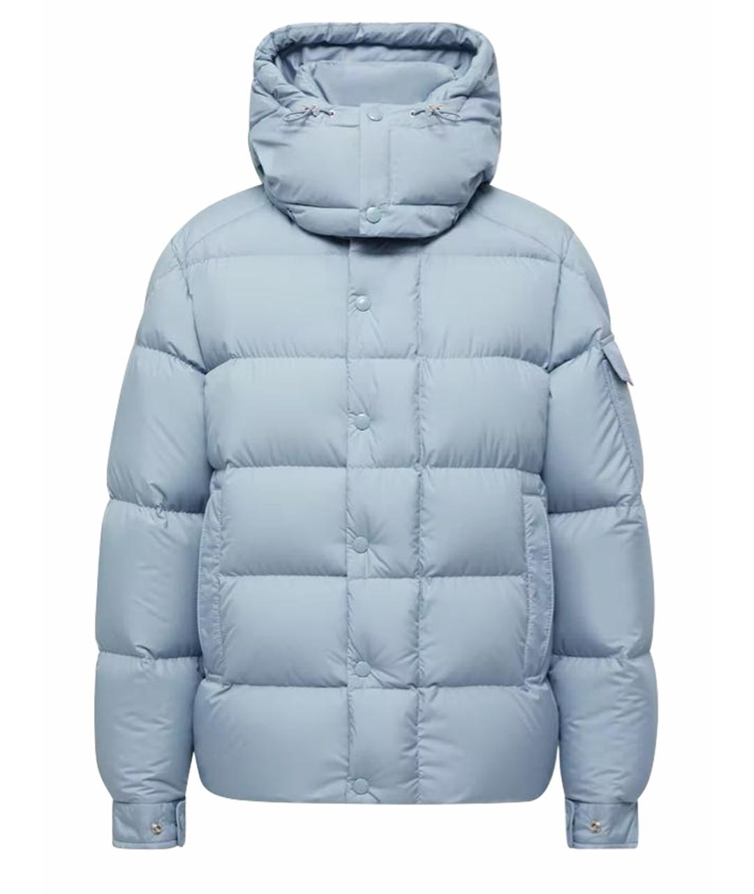 MONCLER Голубая полиэстеровая куртка, фото 1