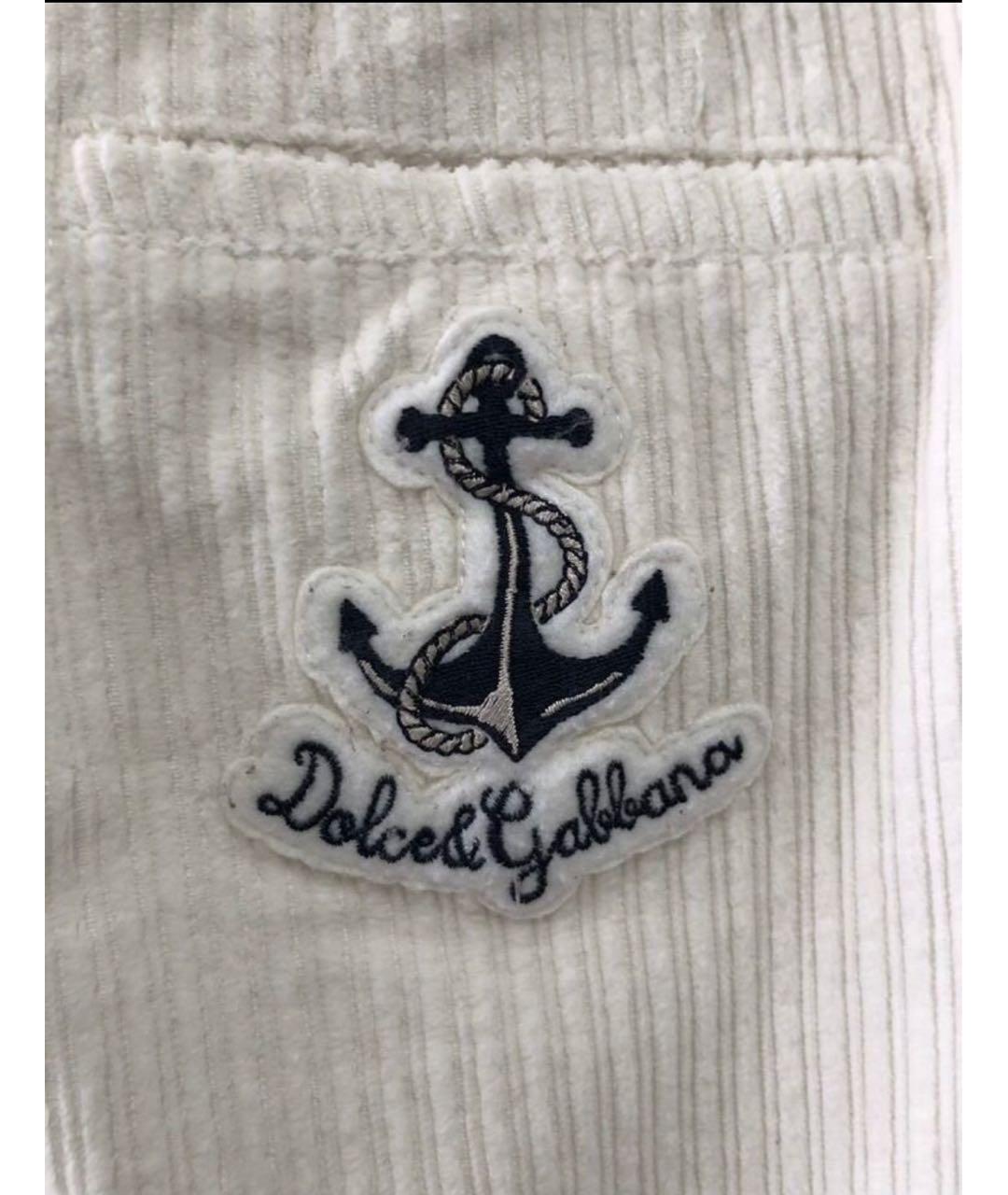 DOLCE&GABBANA Белые хлопковые брюки и шорты, фото 3