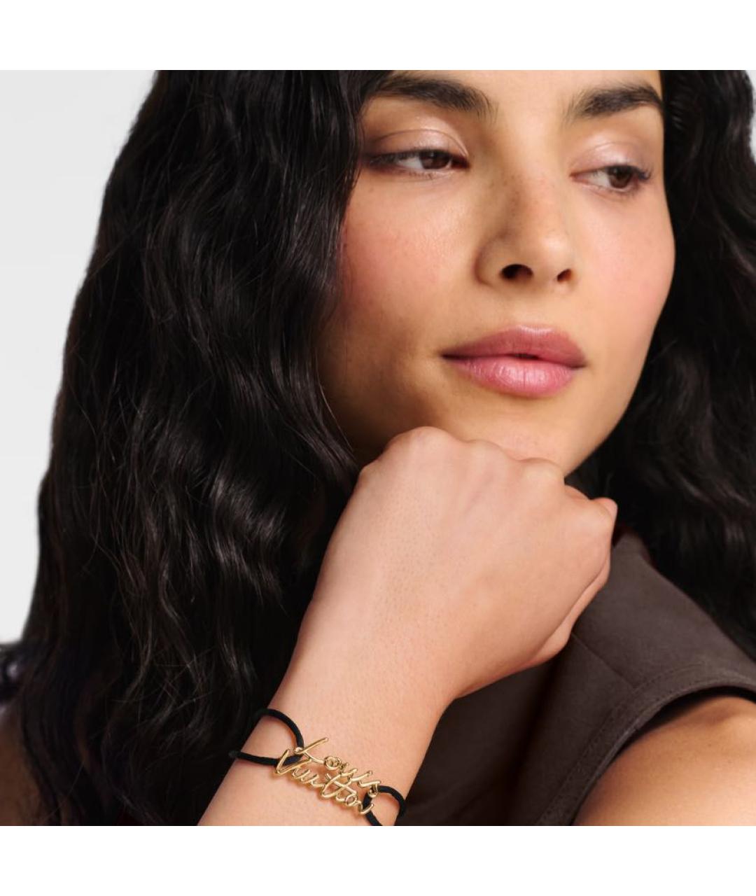 LOUIS VUITTON Черный металлический браслет, фото 3