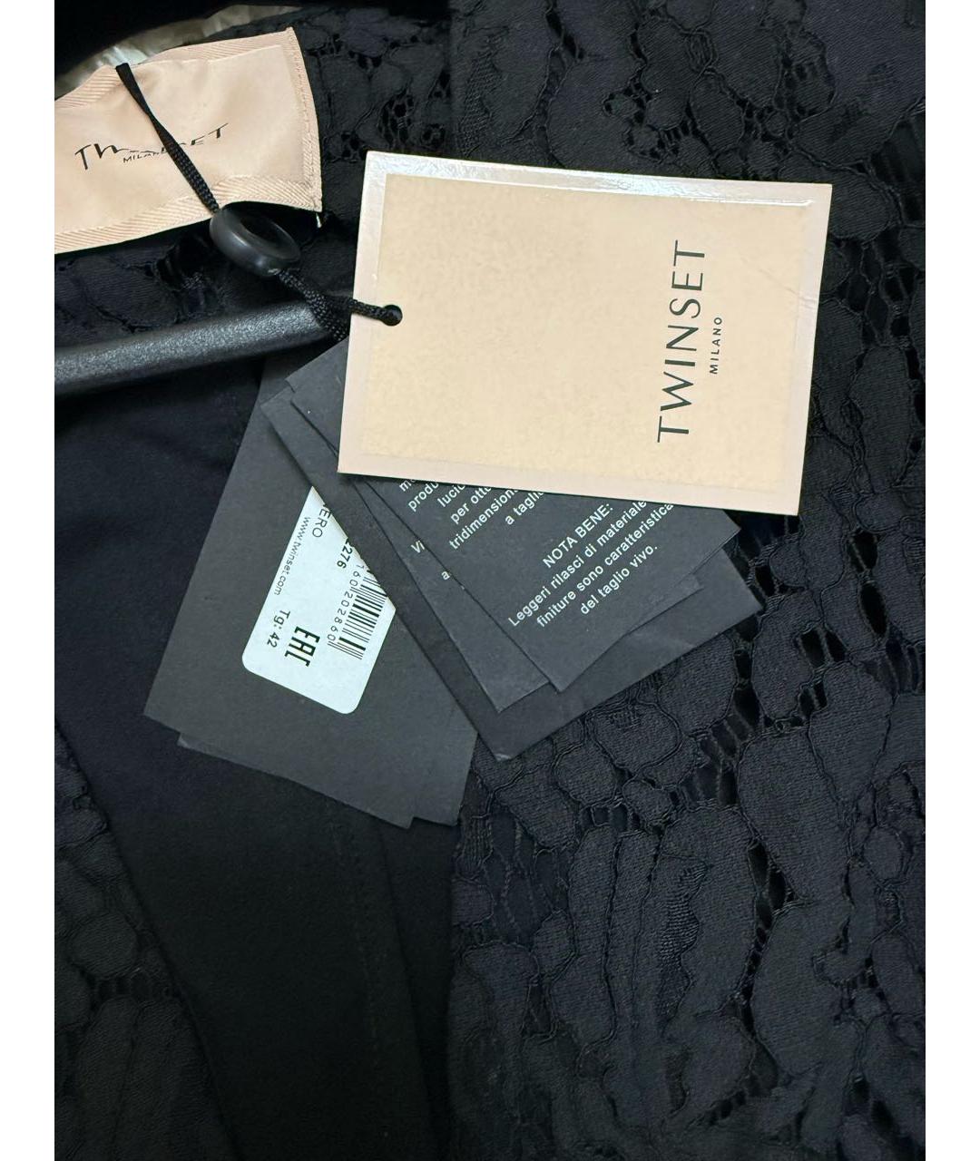 TWIN-SET Черный кружевной жакет/пиджак, фото 3
