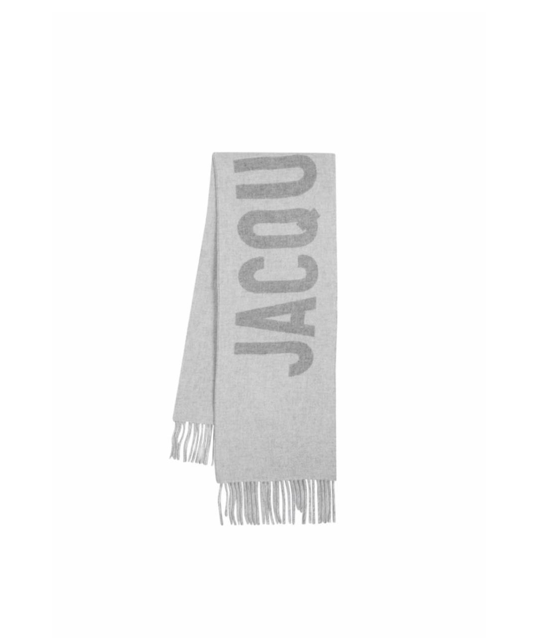 JACQUEMUS Серый шерстяной шарф, фото 2