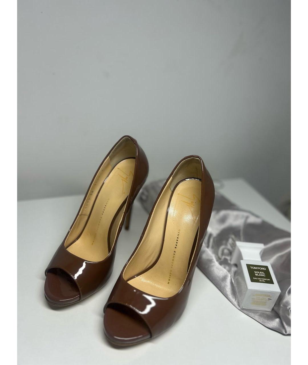 GIUSEPPE ZANOTTI DESIGN Коричневые туфли из лакированной кожи, фото 6